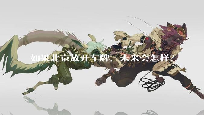如果北京放开车牌，未来会怎样？